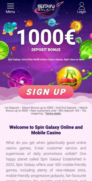 Spin Galaxy Casino iPhone app management